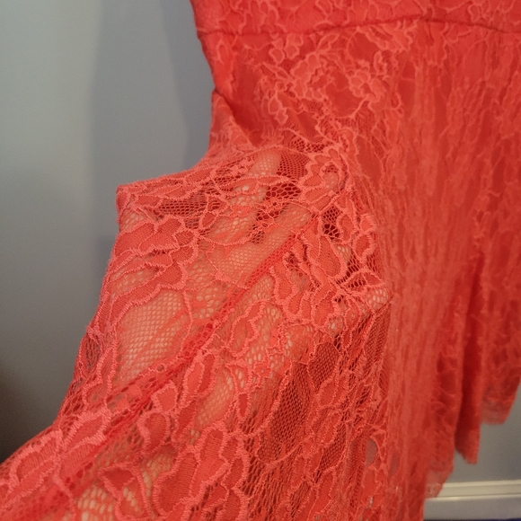 Torrid Lace V Neck Skater Dress Pink - Picture 9 of 9